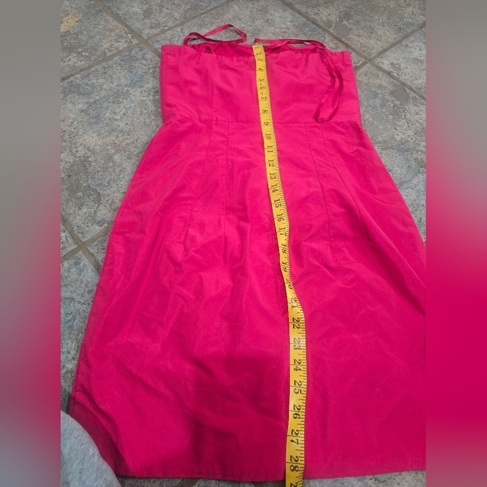 BCBGMaxAzria Strapless Fuchsia Ruffle Dress - Picture 2 of 8
